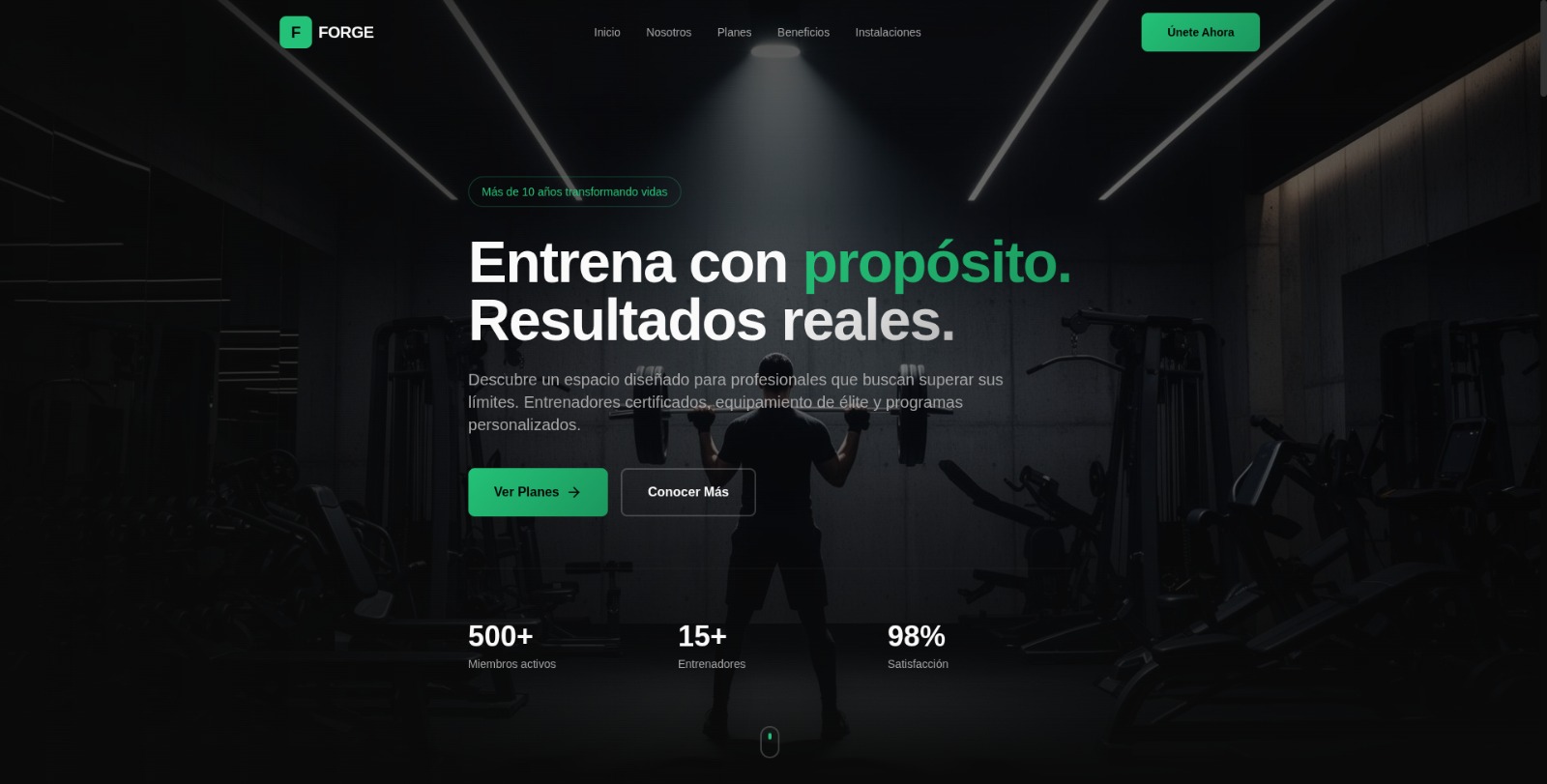 Sitio Web Gimnasio Premium